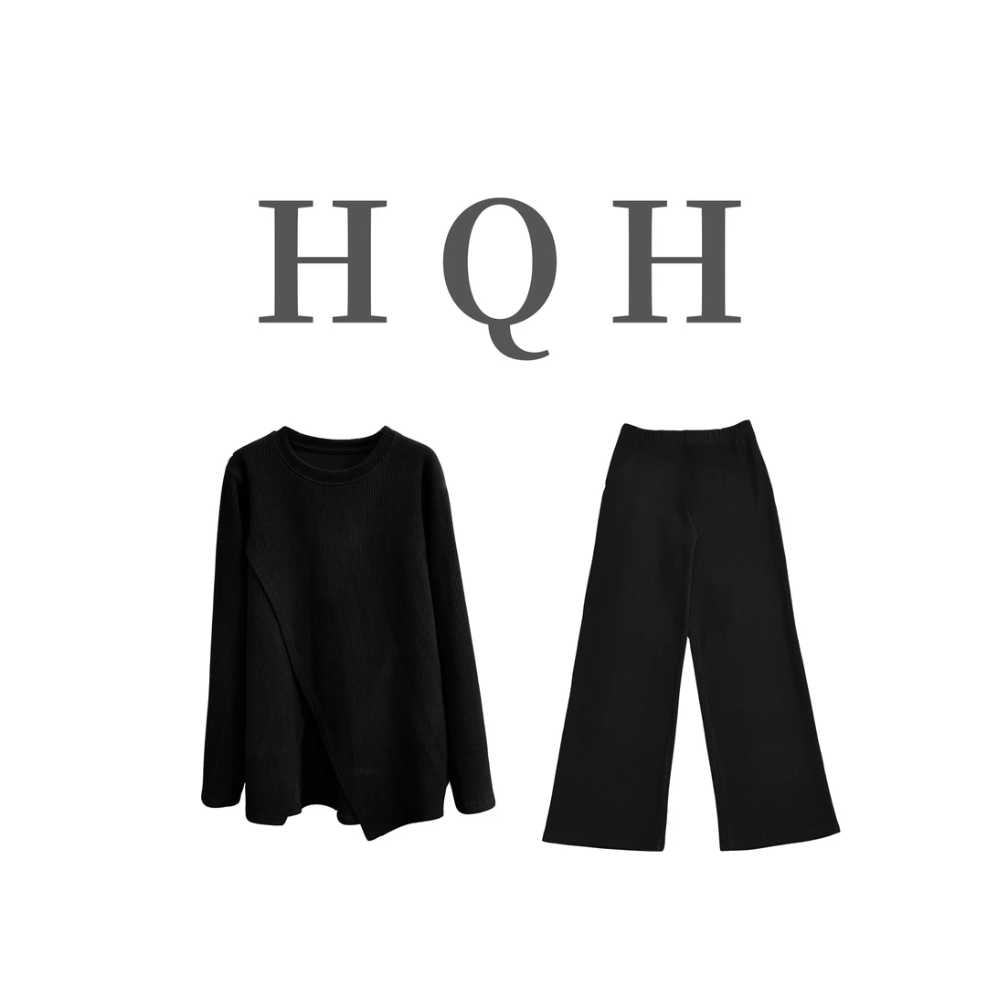 『君君定制』小众设计慵懒感通勤百搭显瘦上衣阔腿裤两件套15#~16#