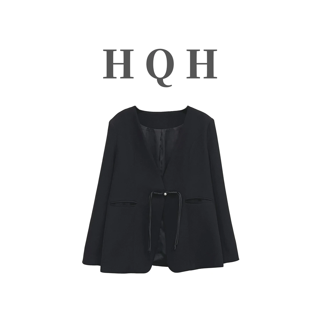 『君君定制』英伦气质高级无领简约百搭高级设计感西装外套3003#