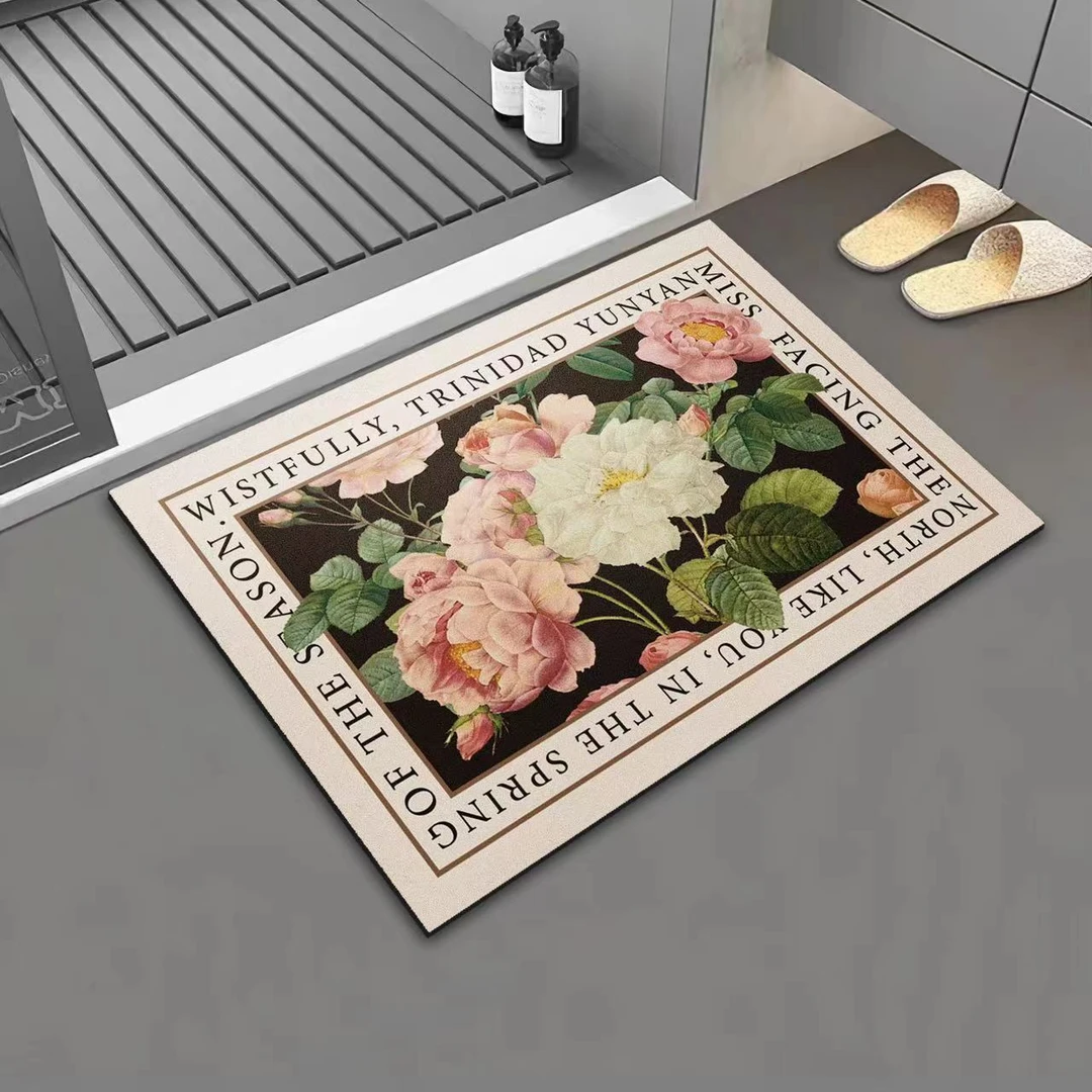 【40*60cm】美学创意防潮地垫入户门浴室硅藻泥吸水耐脏脚垫抽屉垫