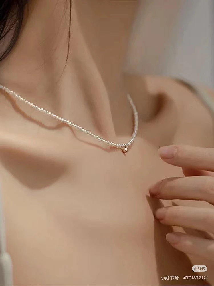 天然珍珠小粒钟楚曦同款Choker复古女颈链项链少女感LH0549