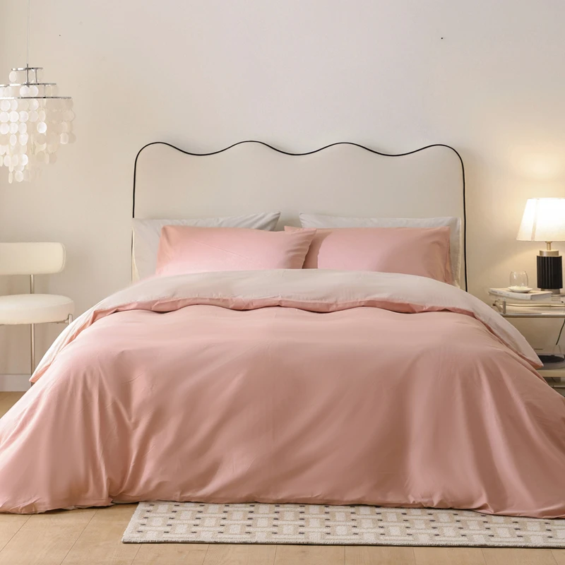 川田和风2024秋冬新款A类100支全棉陶瓷磨毛纯色简约四件套