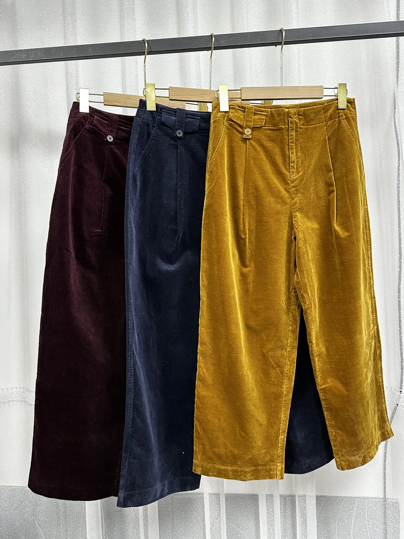 51185灯芯绒挺括高腰香蕉裤休闲裤