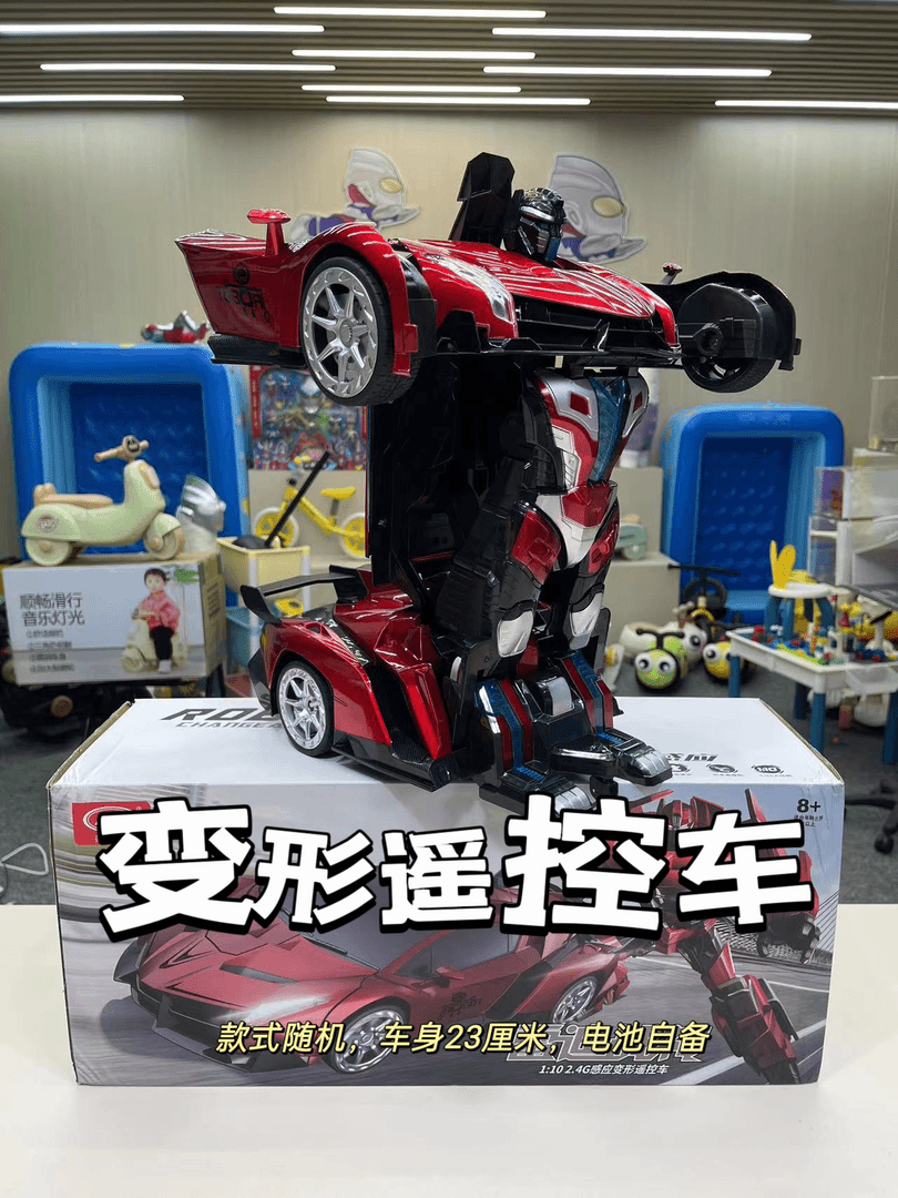 一键变形金刚遥控赛汽车机器人充电动警车儿童玩具车男孩生日礼物