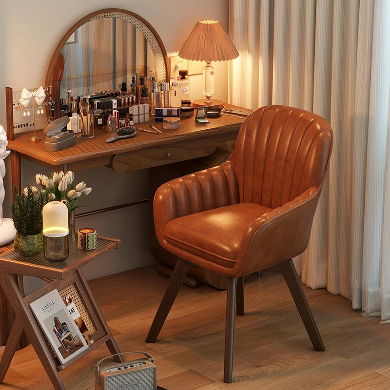 彻彻电脑椅家用轻奢实木椅舒适久坐书房学习椅卧室化妆凳宿舍椅