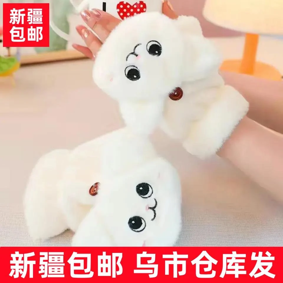 【新疆包邮】秋冬毛绒可爱翻盖半指潮卡通加绒加厚学生猫咪手套礼
