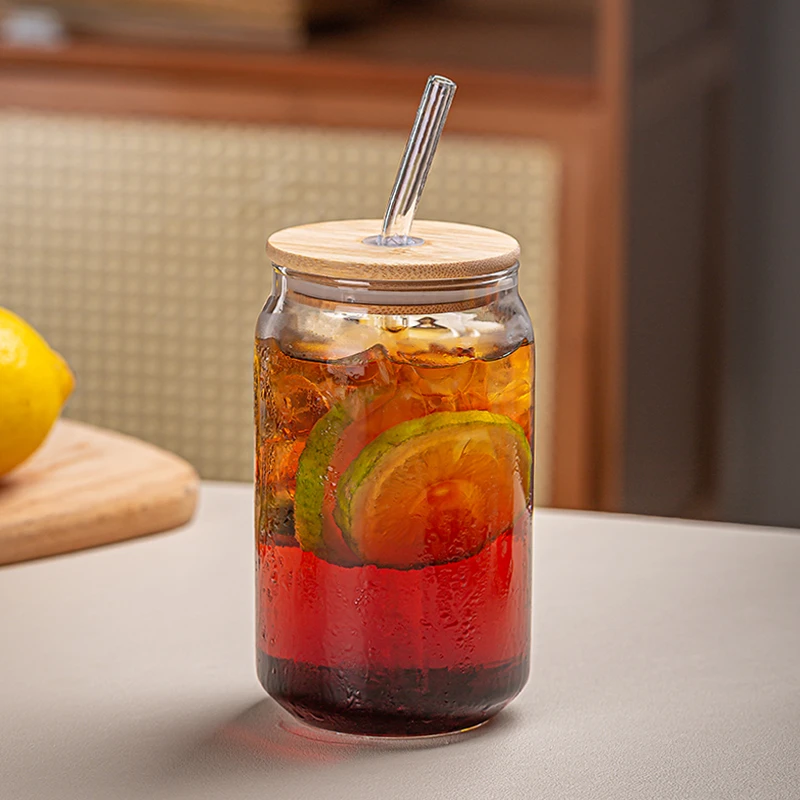 德力玻璃奶茶玻璃杯高硼硅女生夏季情侣杯可乐杯