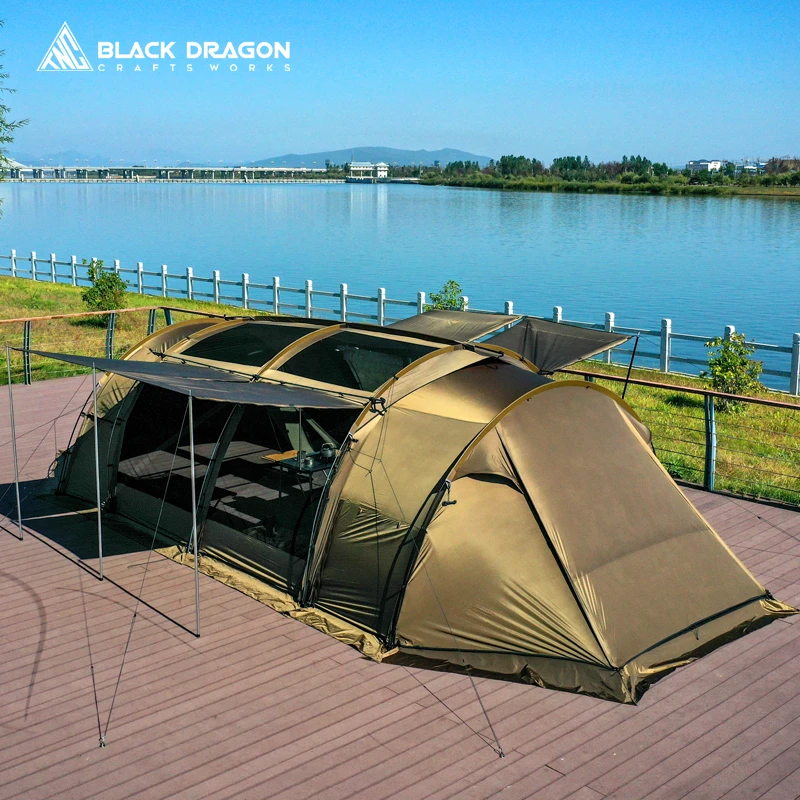 黑龙方舟 隧道帐篷户外高端露营无限拼接防风防雨防蚊虫精致搭建