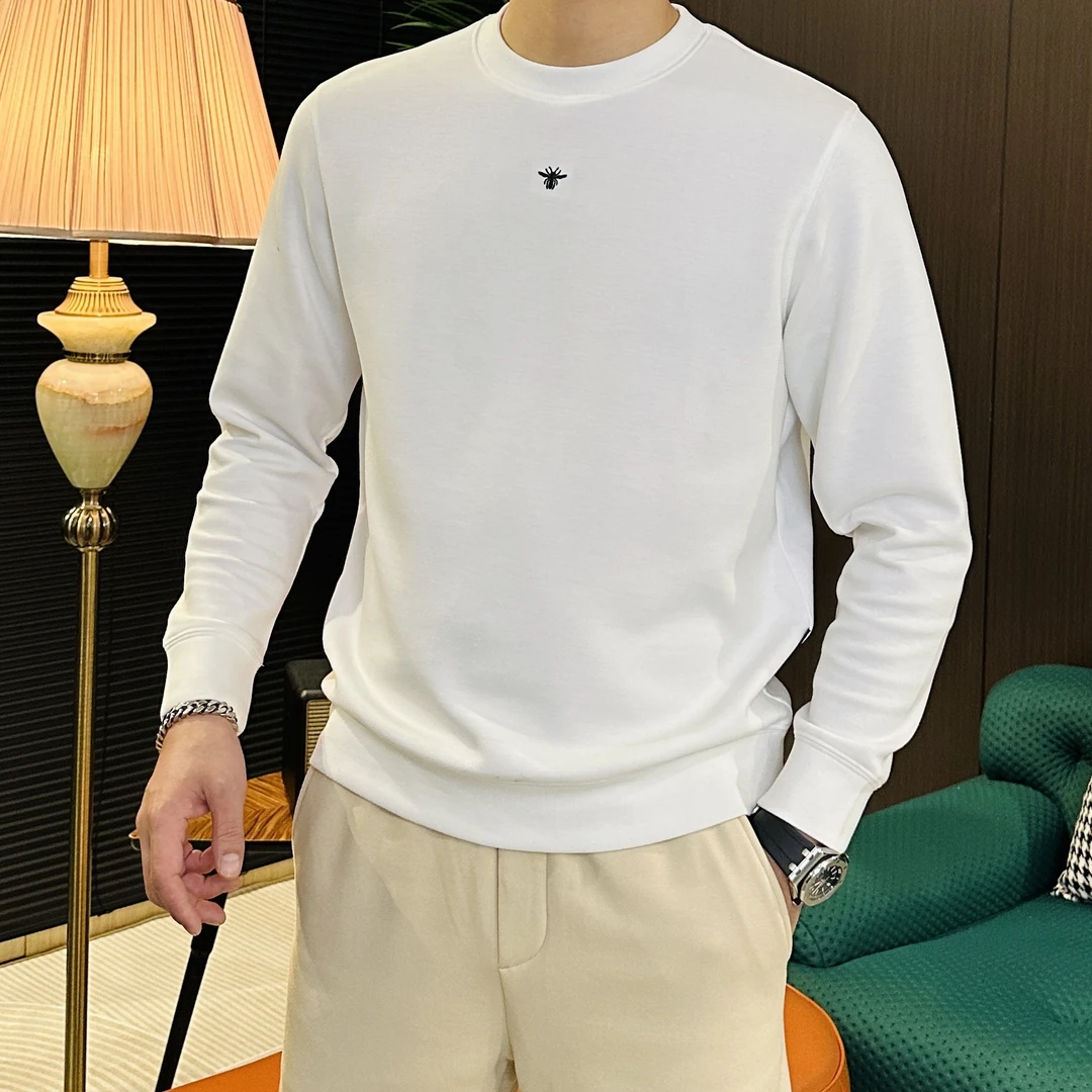 【水金男】2024男士新款秋冬时尚刺绣休闲潮流长袖圆领套头卫衣8820
