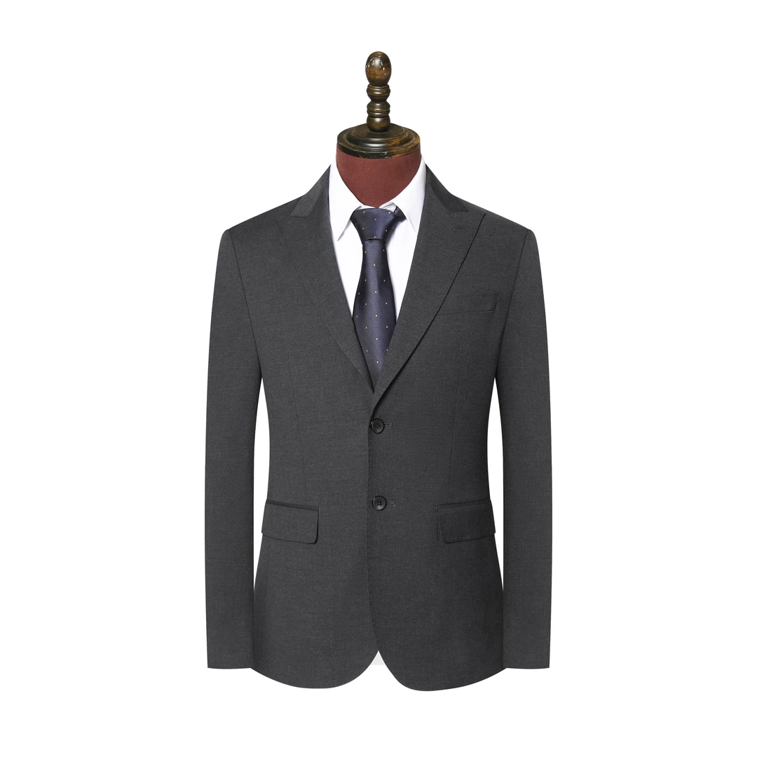 冬季外套平驳领双开叉套装上衣裤子两件套男西装商务穿搭西装