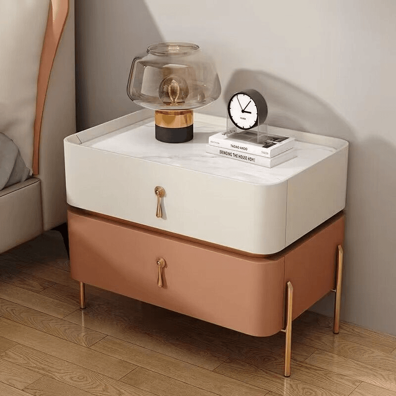 收纳柜床边柜大容量床头柜简约现代意式高级感环保岩板卧室储物柜