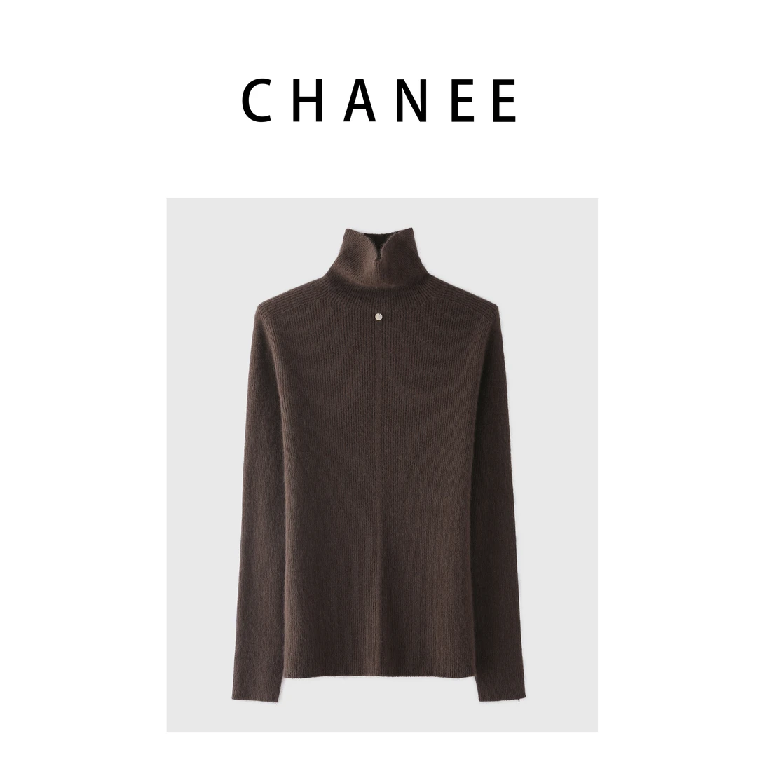 高领网红长袖设计师气质时尚修身百搭秋冬针织衫