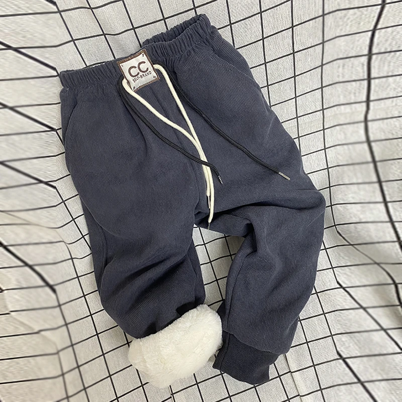 儿童加绒长裤3-6-12冬款中大童13-15岁女大童加厚裤子加绒男童裤