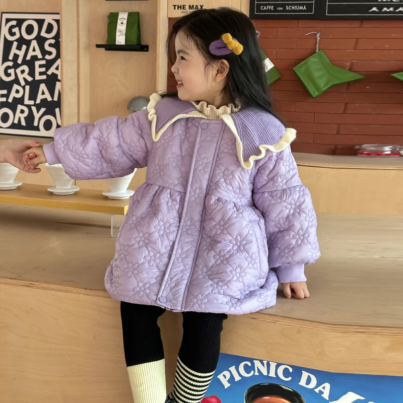 【现货】女童棉服加绒洋气小香风女宝宝秋冬小女孩棉衣外套冬装棉袄