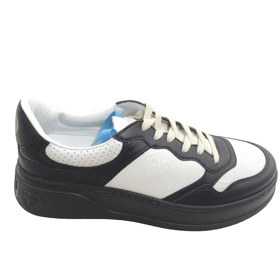 全新未使用 GUCCI/古驰 Chunky B GG印花压纹 板鞋黑白 饼干鞋