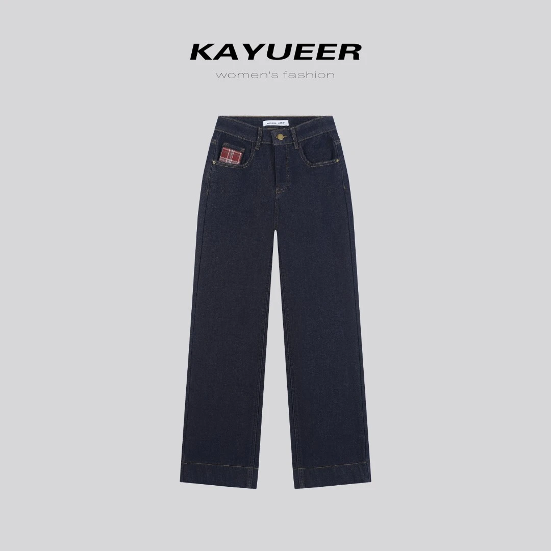 【卡玥儿】 ·  77006 ·  秋冬款弹力净版加绒普洗蓝直筒牛仔裤