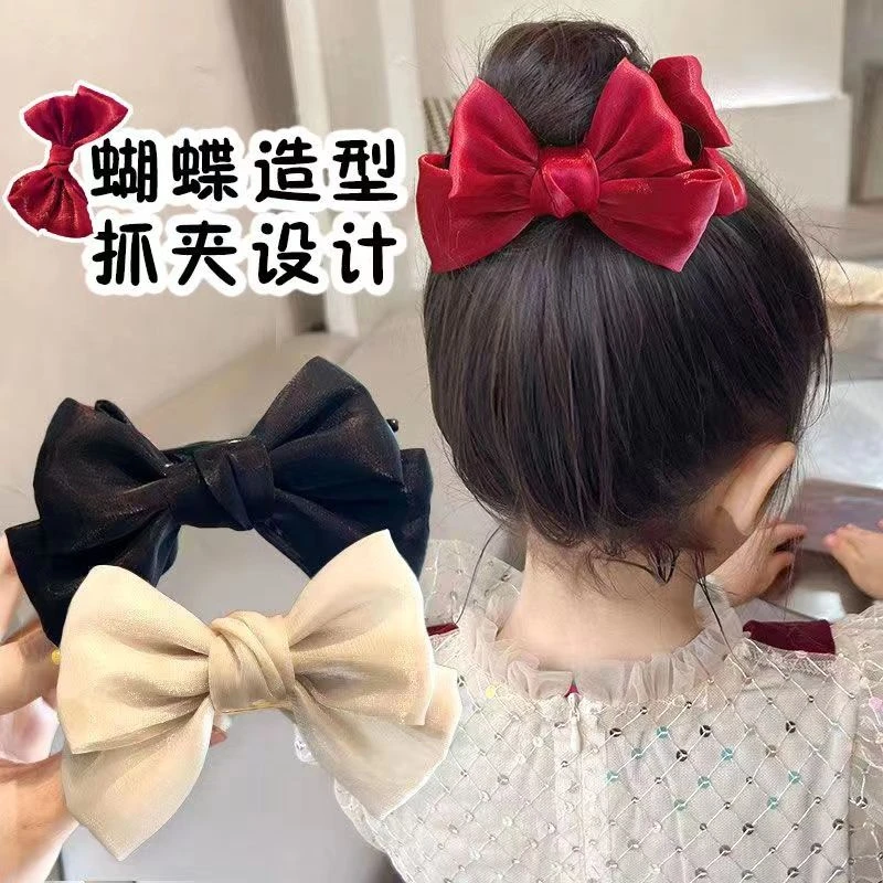 双面蝴蝶结抓丸子头抓夹夹懒人盘发器学生头发抓夹ins蝴蝶结