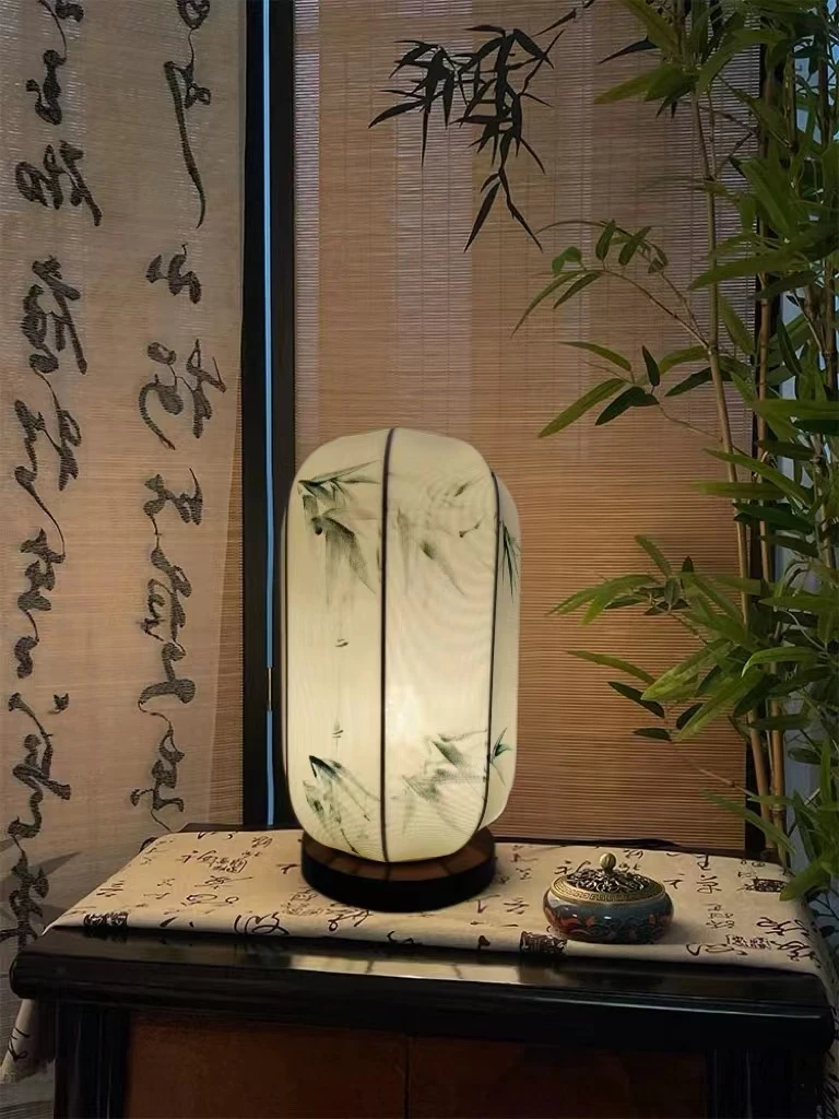 【奇居专属】中古风复古台灯摆件新国风古画氛围灯饰禅意书房灯