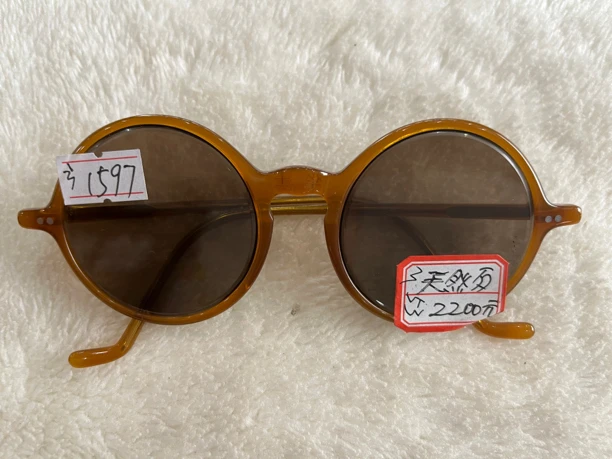 1597-天然石全框架复古圆眼镜