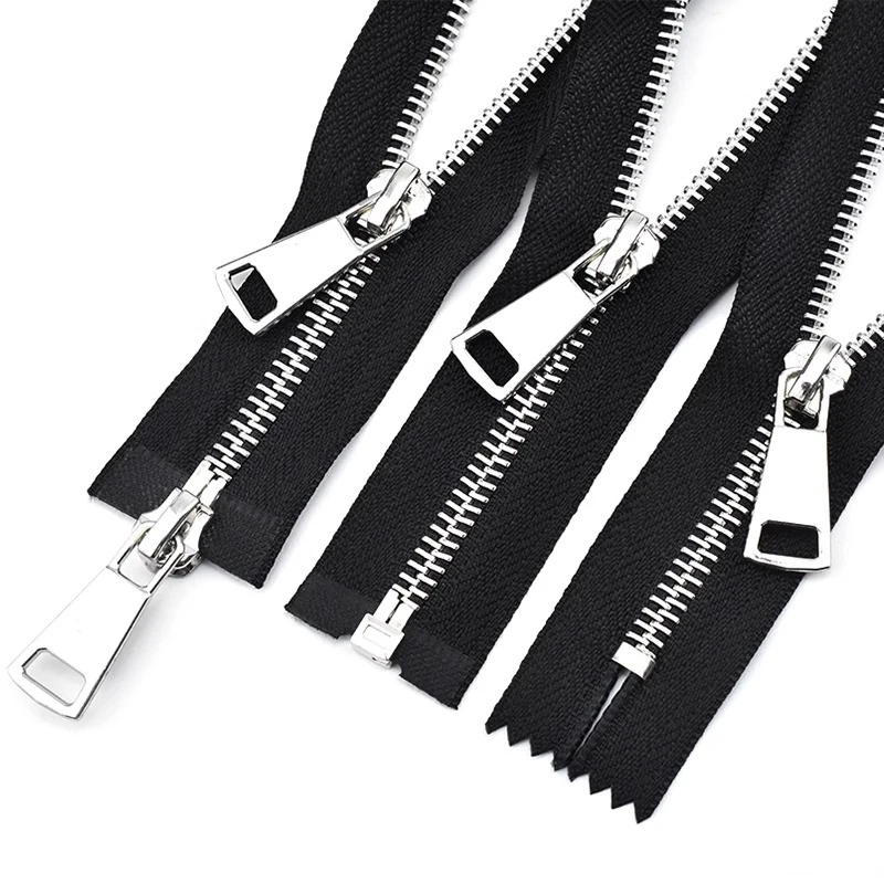金属拉链长款5号银色齿双头双开女衣服拉链外套夹克拉锁拉链配件