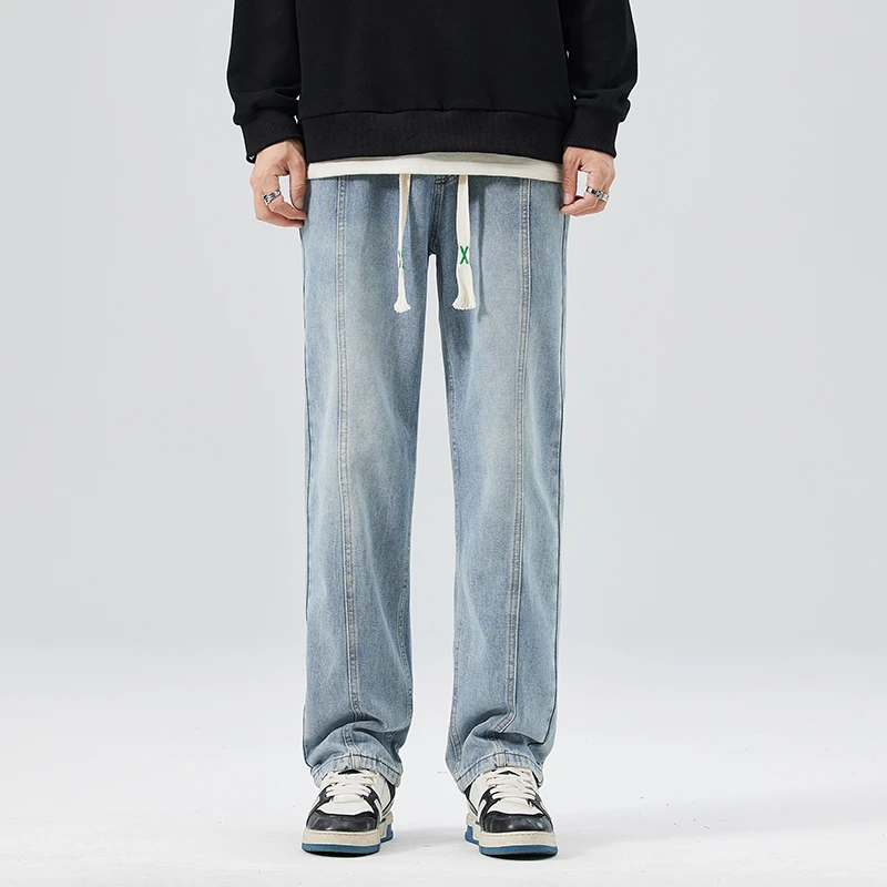 2023冬季牛仔裤男士美式高街cleanfit潮流潮牌爆款宽松百搭休闲裤