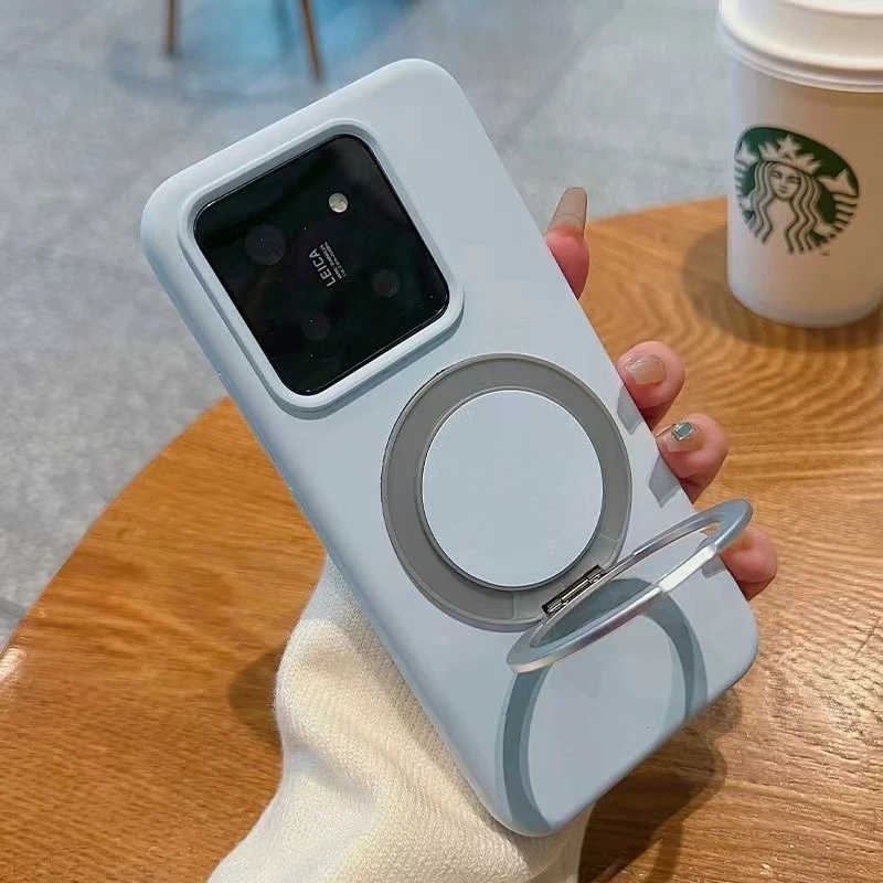 360度旋转支架手机壳适用新款小米15支点壳液态硅胶小米14壳15pro