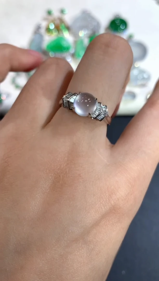 【闪购商品】翡翠戒指18K金镶嵌A569|9800