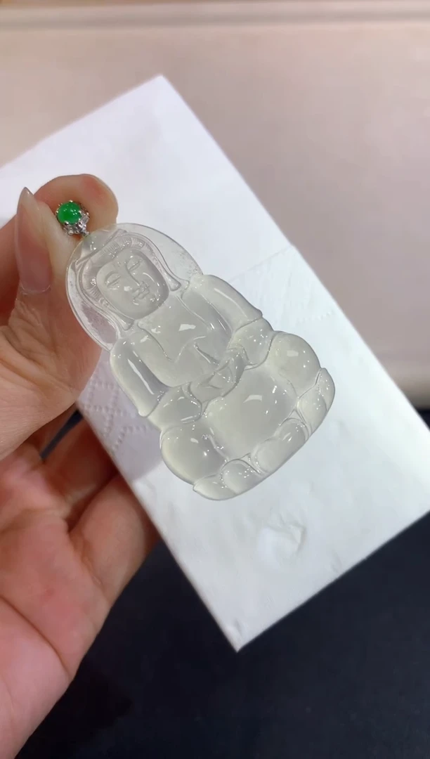 【闪购商品】翡翠吊坠(不含链)18K金镶嵌A570|6980