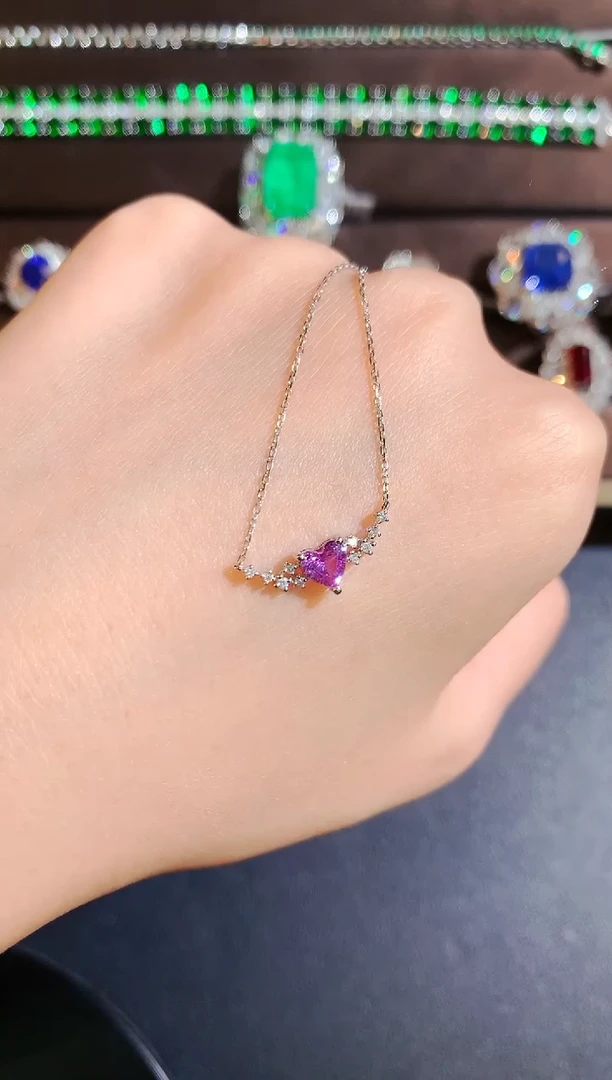 【闪购商品】蓝宝石套链18K金镶嵌(多样性发其一)