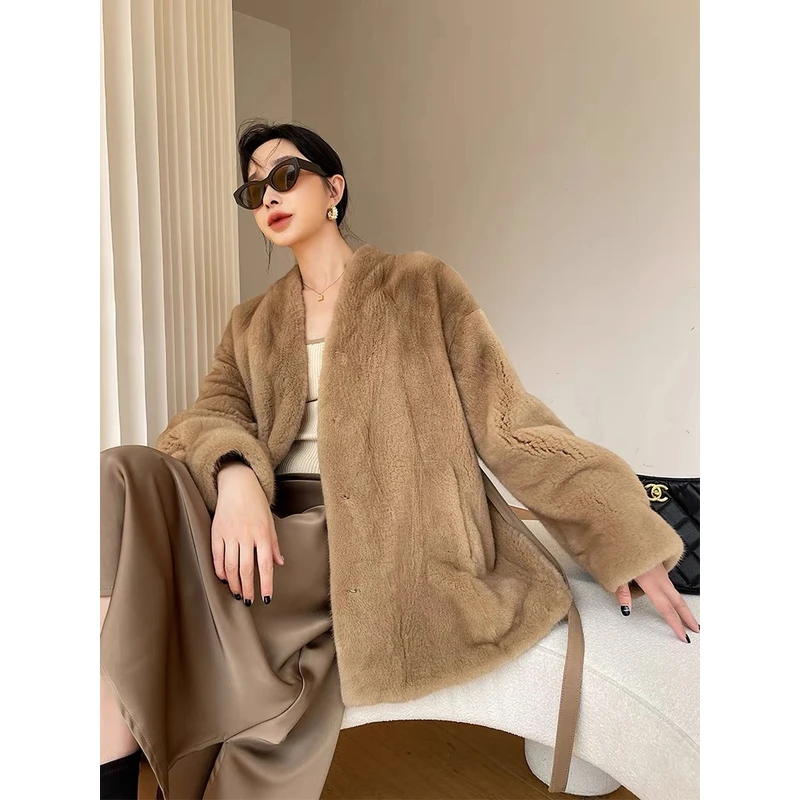 秋冬季纯色羊毛大衣外套 240827