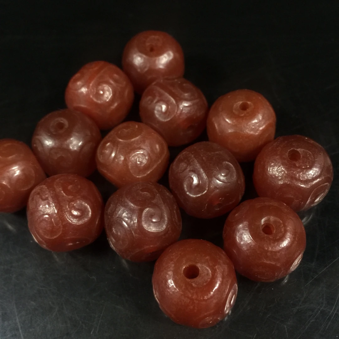 （每单发一颗）大孔老玛瑙风化纹珠子配珠古玩古董收藏1.5*1.4 11号