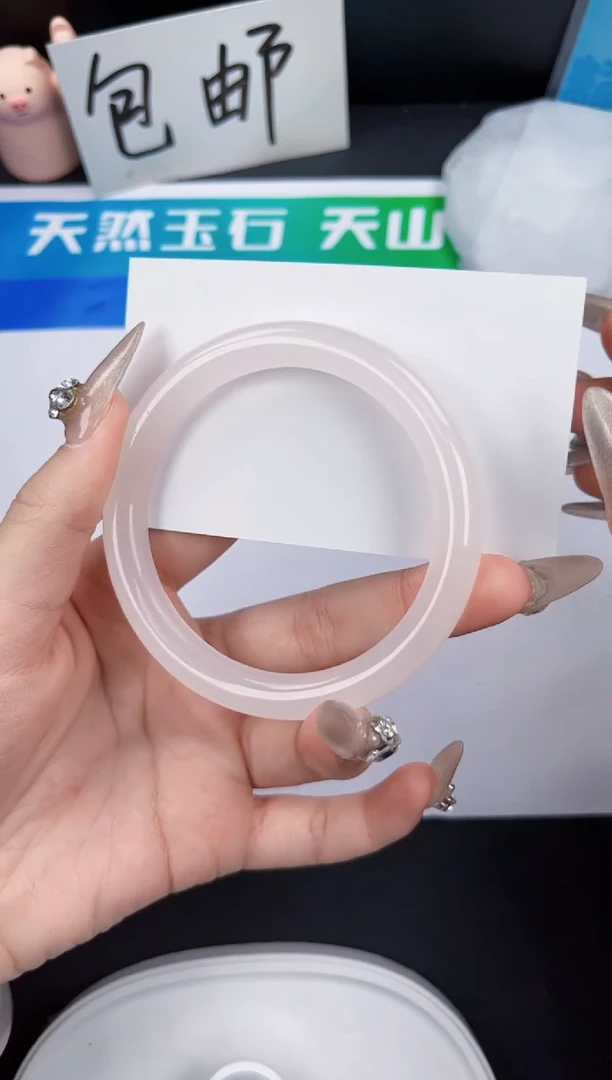 【闪购商品】石英质玉手镯未镶嵌047白圆51-63