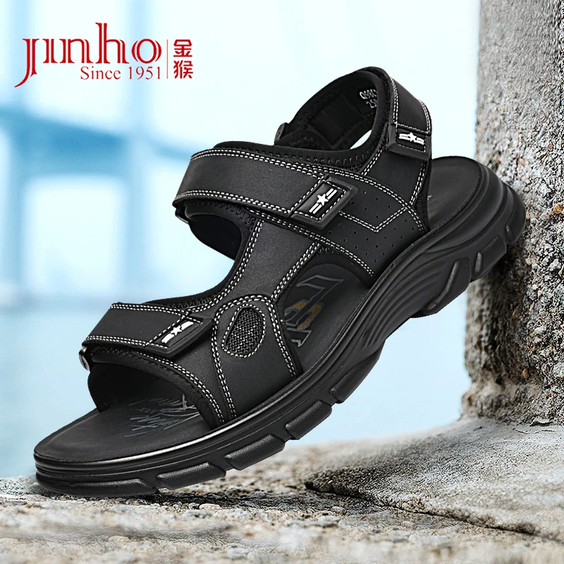 Jinho/金猴时尚夏季厚底男士沙滩鞋户外舒适百搭外穿露趾男凉鞋