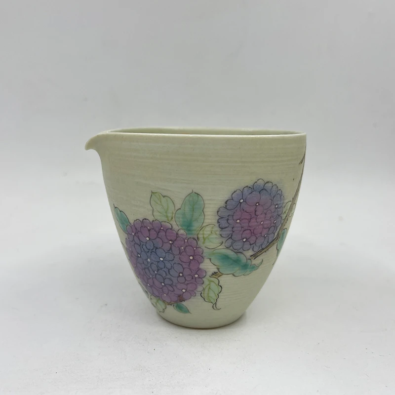 【孤品】艺术家 肖文华手绘花鸟公道杯 200ml手工陶瓷复古家用10846