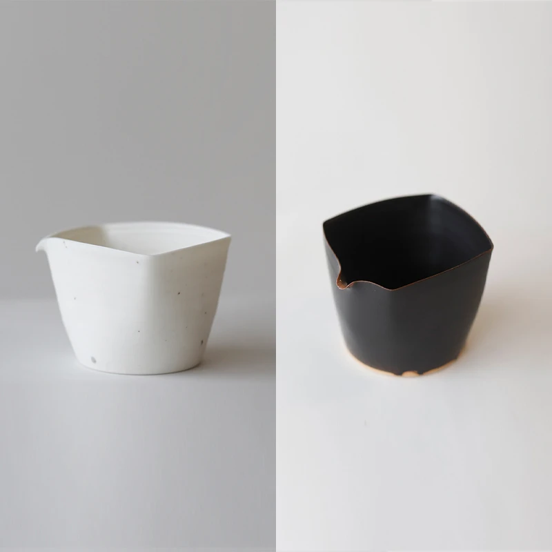 惊【孤品】艺术家雷杰 四方公道杯 手工陶瓷茶具茶杯桃山房简约863