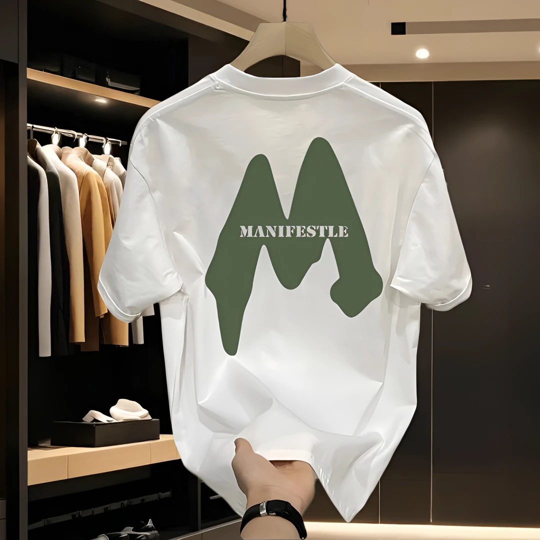 美式痞帅重磅纯棉短袖T恤青年男女款夏季ins小众街头白色圆领上衣