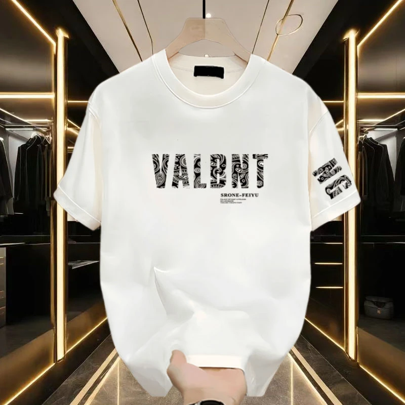 美式痞帅重磅纯棉短袖T恤青年男女款夏季ins潮牌街头宽松圆领上衣