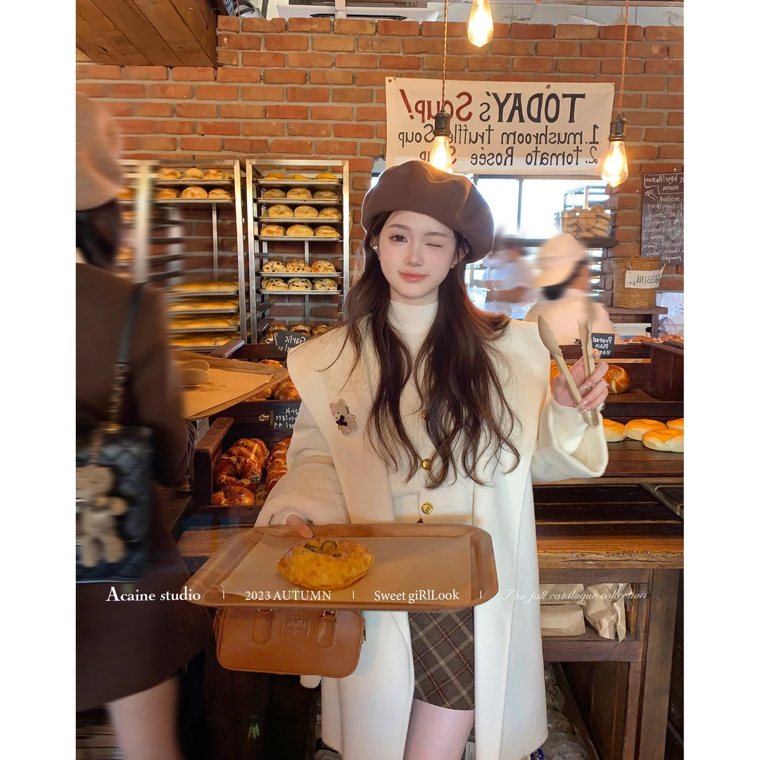 Acaine曼恩岛屿/大翻领韩系高级百搭大衣外套设计感女秋冬高级感