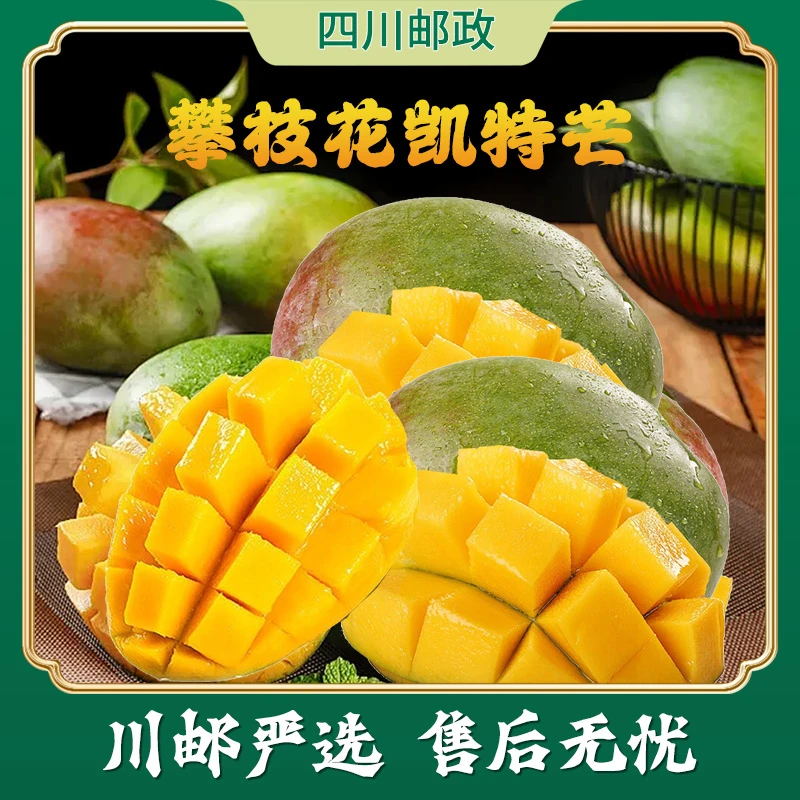 【川邮严选】攀枝花青皮凯特芒果软糯香甜多汁新鲜芒果肉厚核薄