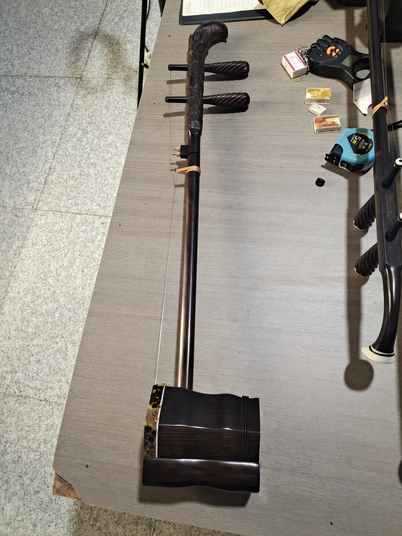 老红木二胡#荷塘月色#雕刻底座#
