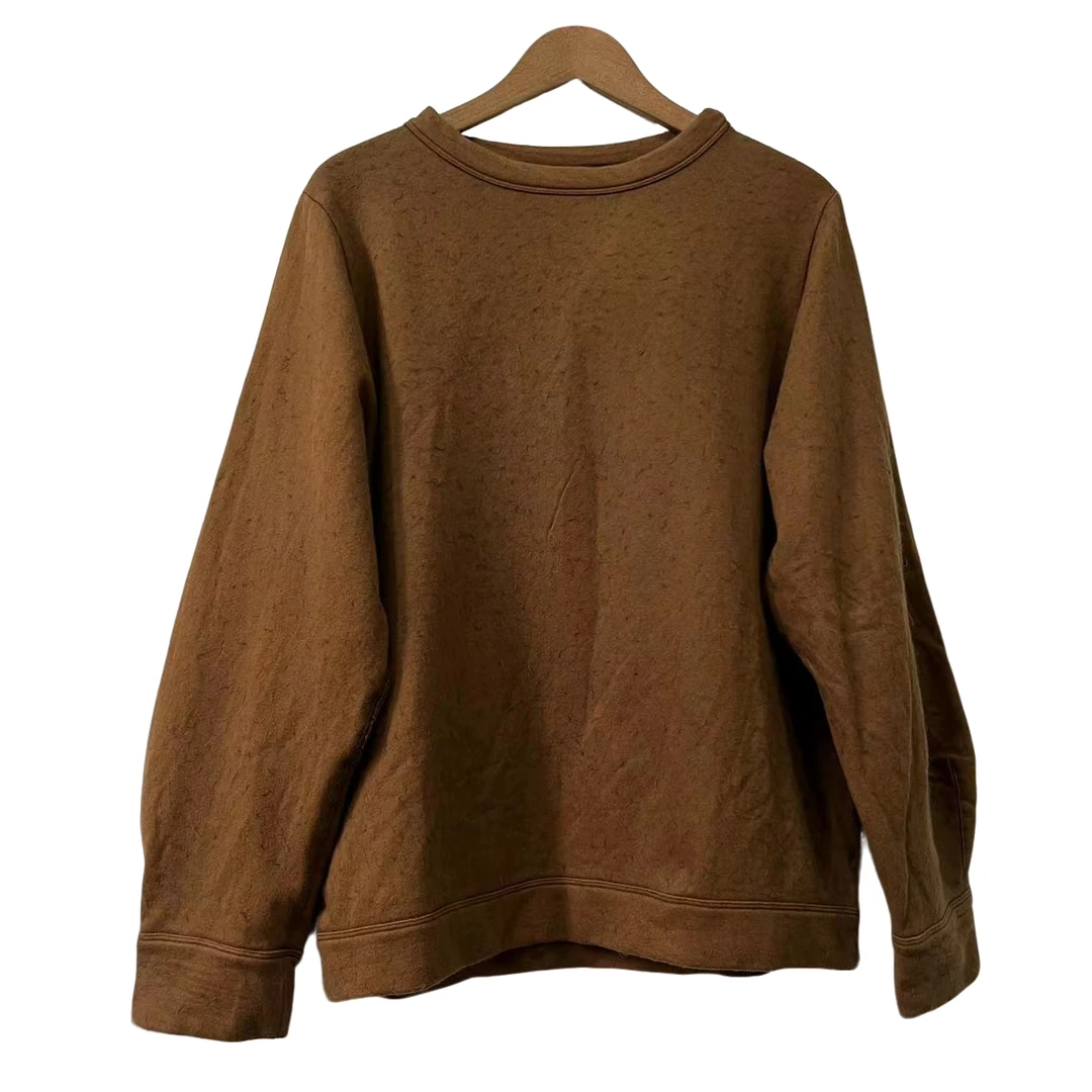 7折山山家-左岸迷香【加绒T恤】Z22FW4019纯色宽松秋冬套头卫衣