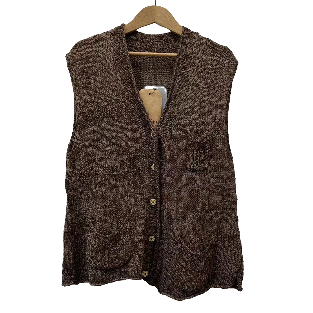 山山家-左岸迷香 开衫【植物染】Z23SS7007春夏时尚针织潮流马甲