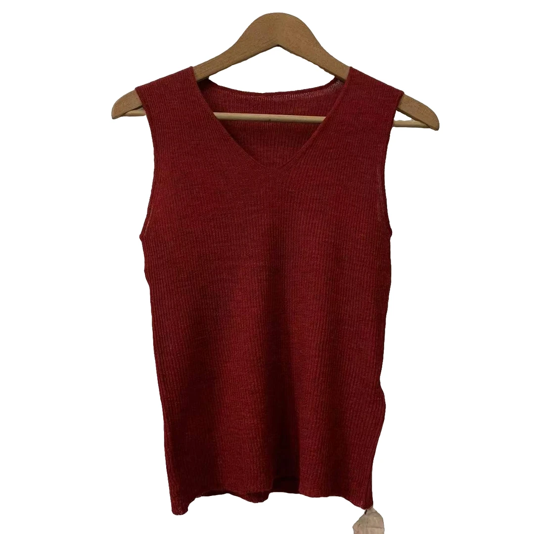 7折山山家-左岸迷香【女背心打底】Z22SS7009纯色无袖高弹修身显瘦