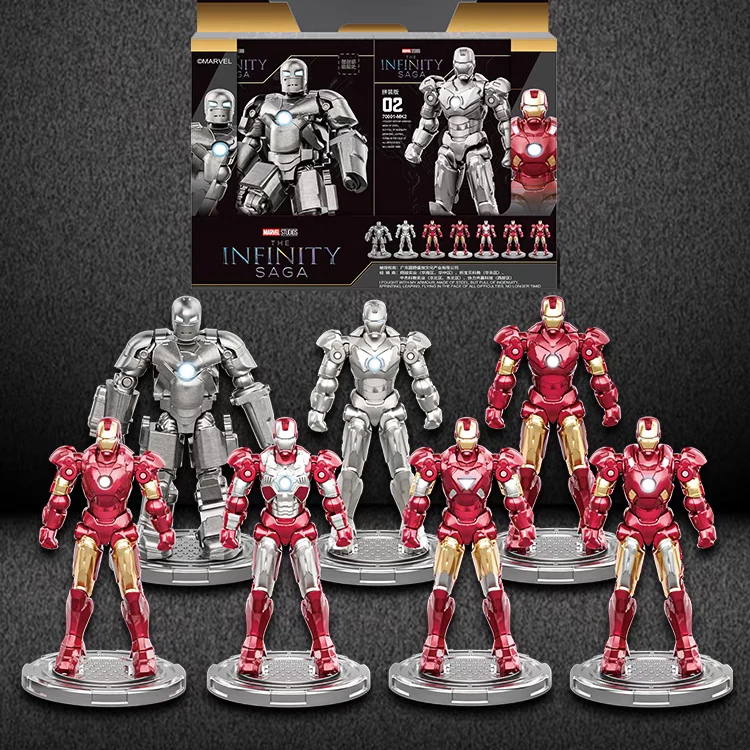 新款钢铁侠MK1拼插MK7拼装人偶玩具漫威系列原装英雄联盟mk6mk3