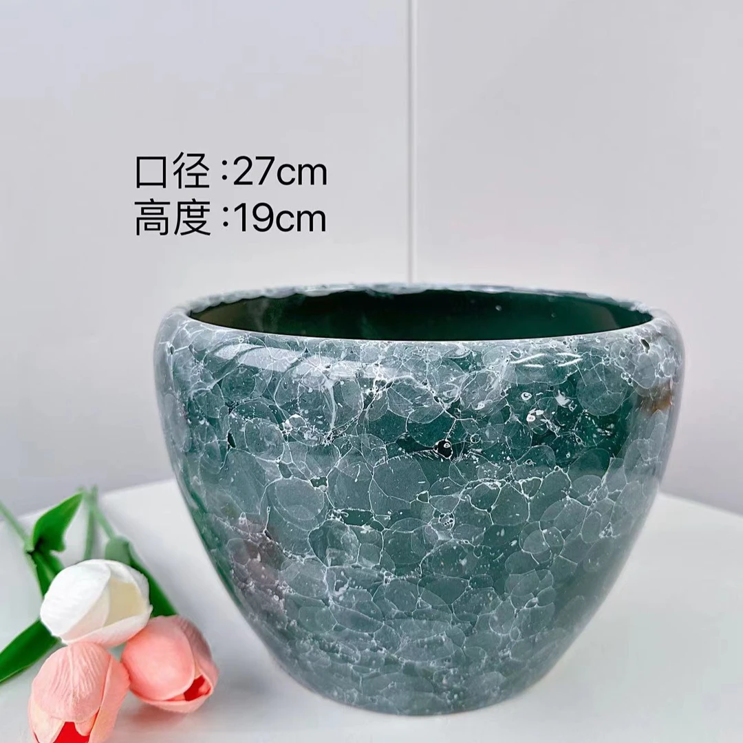 陶瓷花盆绿泡泡苹果盆特大号口27高19分家用客厅阳台绿植