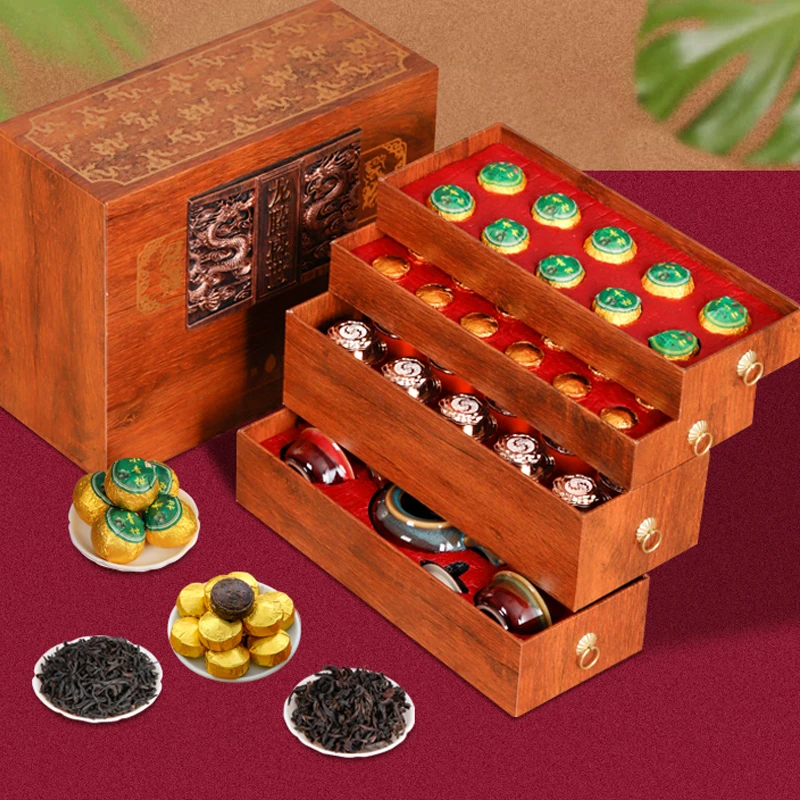 固根堂龙腾盛世四大茗茶高档茶叶礼盒装大红袍正山小种过年送礼