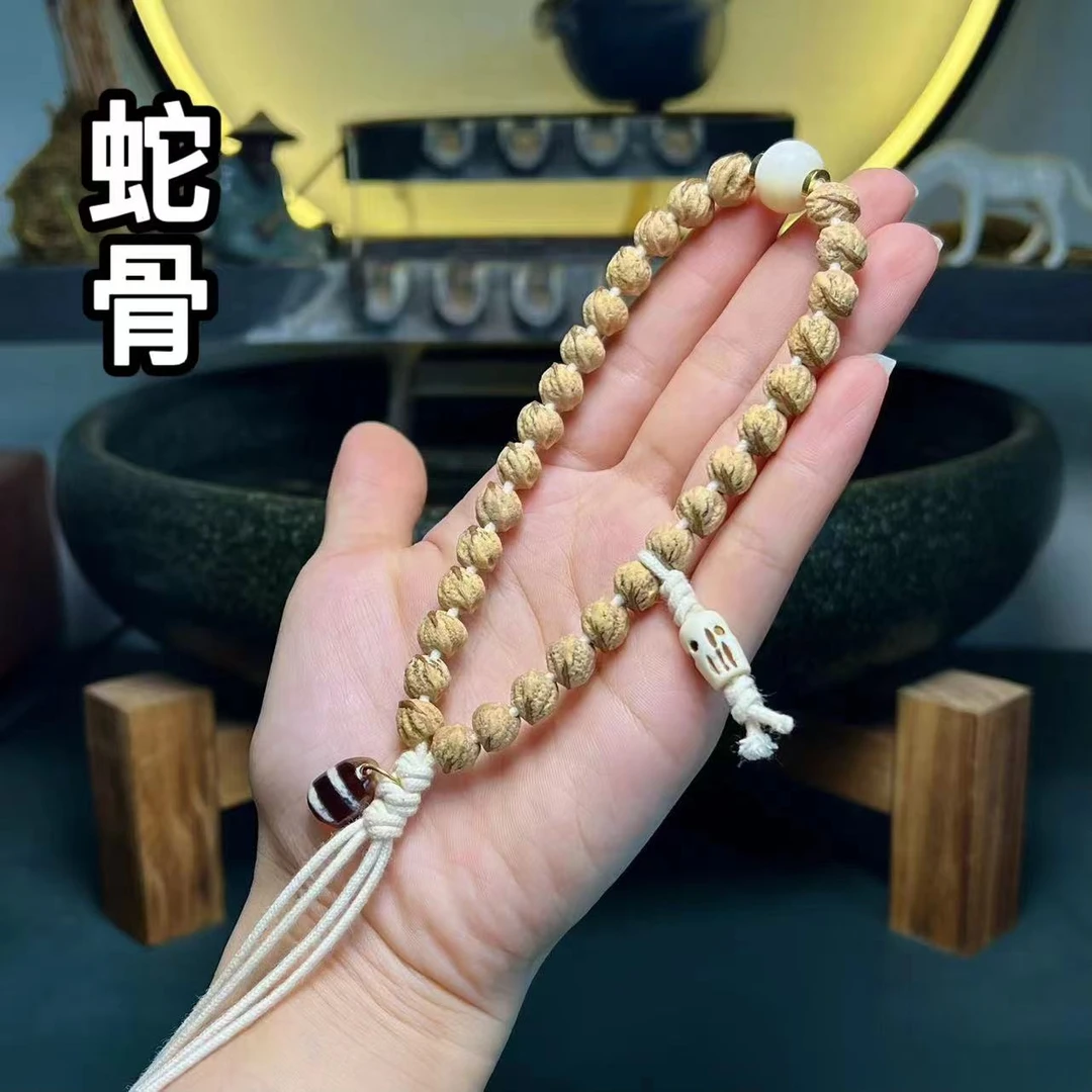 蛇骨P  原桩红芽斜打百香籽文玩手串 柏香籽菩提子手持x