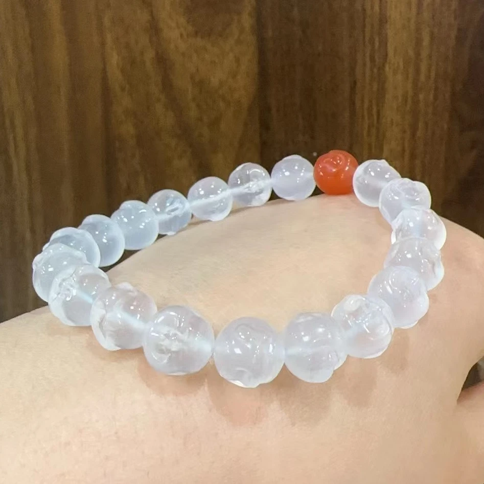1326南红荔枝冻佛头手链