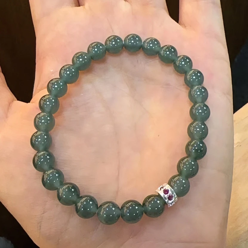 1505蓝水翡翠手链6mm