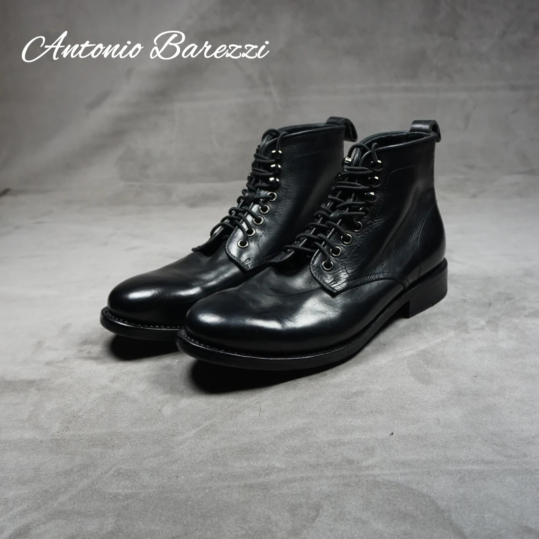 antoniobarezzi2023年男款复古阿美咔叽风格固特异工艺大逃亡靴