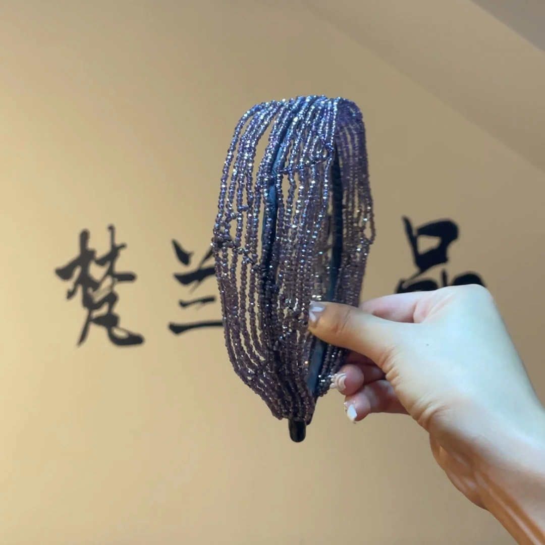 西子家炫彩紫奥地利手工发箍百搭气质